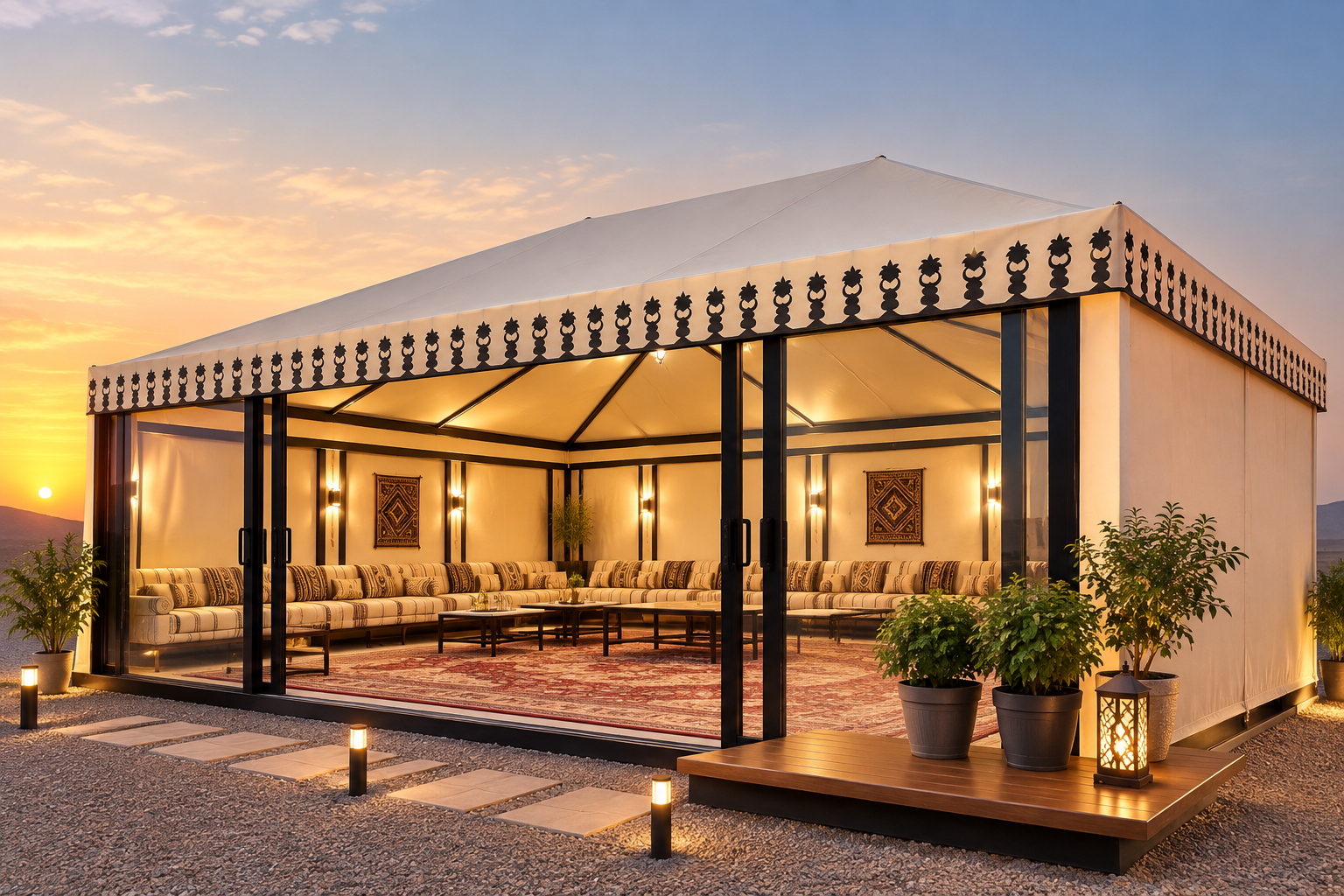 خيمة ملكية قياس 5*5 مع تكييف 2 طن LG
